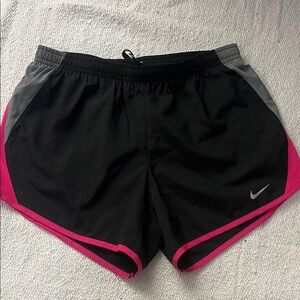 Nike Women's Black and Pink Sports Shorts